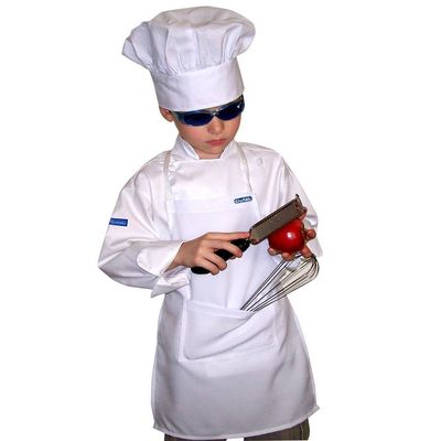 CHEFSKIN XS CHEF SET Kids Children Chef Jacket + Apron +Hat fits kids 2-6 years old