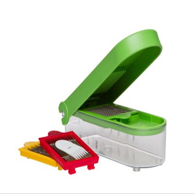 PrepWorks 3-Blade Dice & Slice Chopper Multi-Function Vegetable and Fruit Cutter, Easy to Use, Stainless Steel Blades, BPA-Free