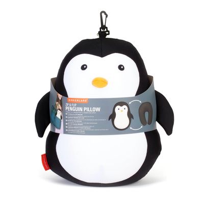 Kikkerland TT23 Zip Flip Travel Pillow, Penguin