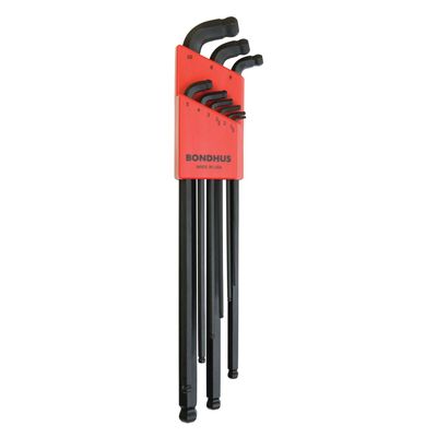Bondhus 67099 Stubby Dbl Ball End L-Wrench Set w/ProGuard & Extra Long Arm,9 PC