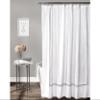 Lush Decor Hotel Collection Shower Curtain Fabric Minimalist Plain Style Bathroom Design, 72" x 72", White and Gray view 1