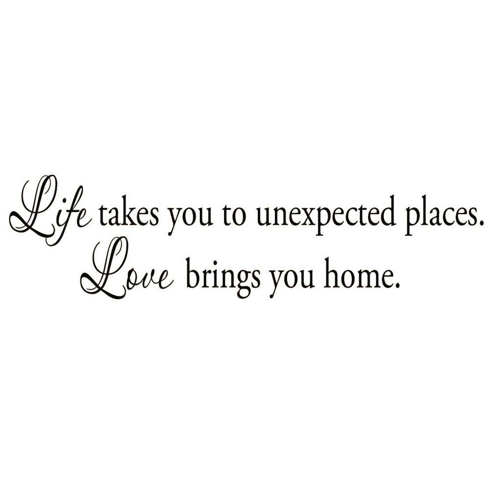 VWAQ Life Takes You Unexpected Places Love Brings You Home Wall Decals Quote Home Decor Vinyl Wall Art