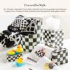 MACKENZIE-CHILDS Tissue-Box Cover, Tissue Holder for Home Decor, Black-and-White Courtly Check, Square view 2