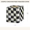 MACKENZIE-CHILDS Tissue-Box Cover, Tissue Holder for Home Decor, Black-and-White Courtly Check, Square view 4