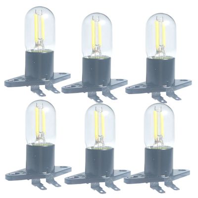 QLEE Led Filament Light 1.5w Z187 Microwave Bulb 125v 20w Equivalent Incandescent Lamps for Galanz Refrigerator Microwave Oven Electrical Range Hood Indicator Light (6 Pack, Z187 Base,5000K)