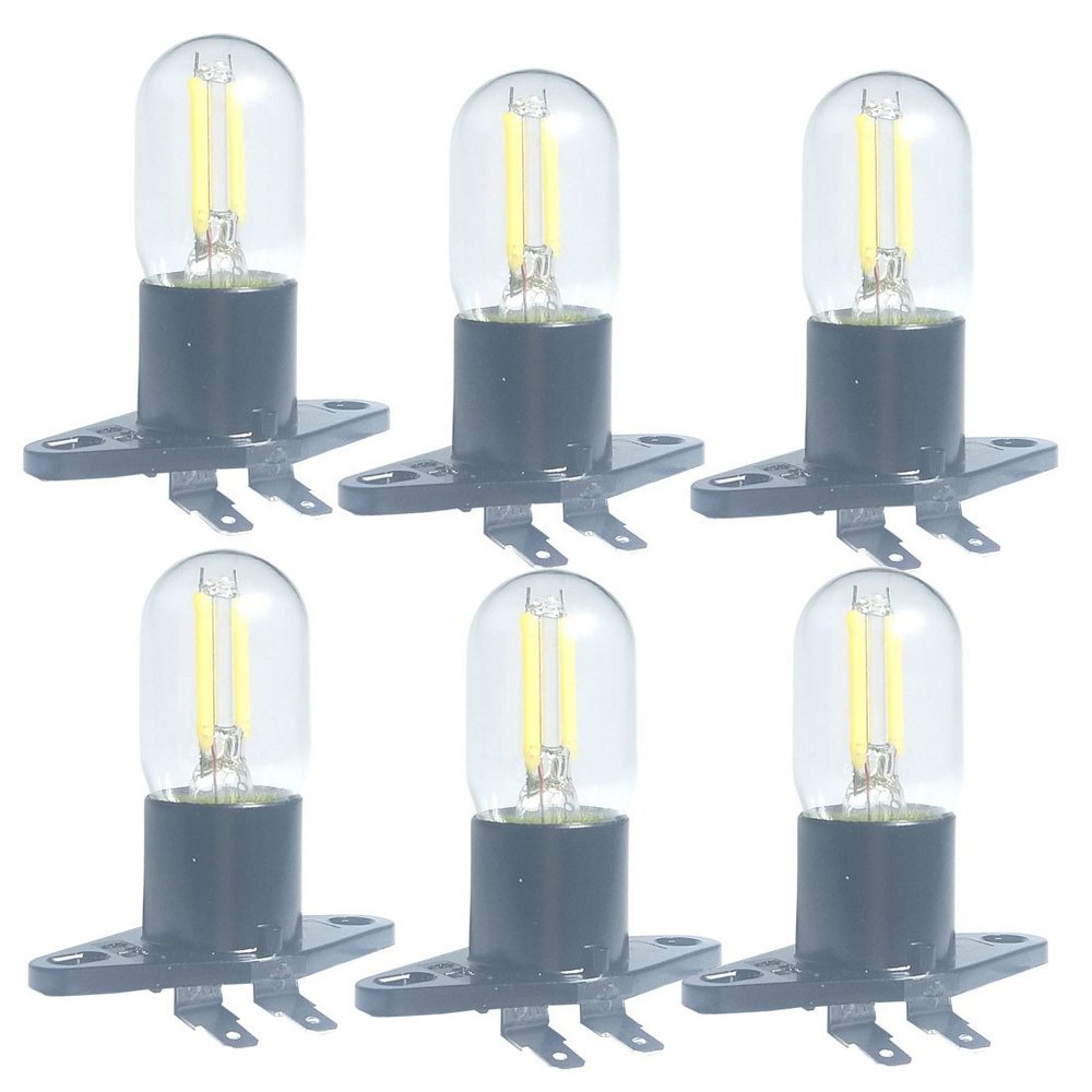 QLEE Led Filament Light 1.5w Z187 Microwave Bulb 125v 20w Equivalent Incandescent Lamps for Galanz Refrigerator Microwave Oven Electrical Range Hood Indicator Light (6 Pack, Z187 Base,5000K)