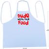 White Apron And Chef Hat Set For Men Dude With The Food, Kitchen Aprons With Toques view 3