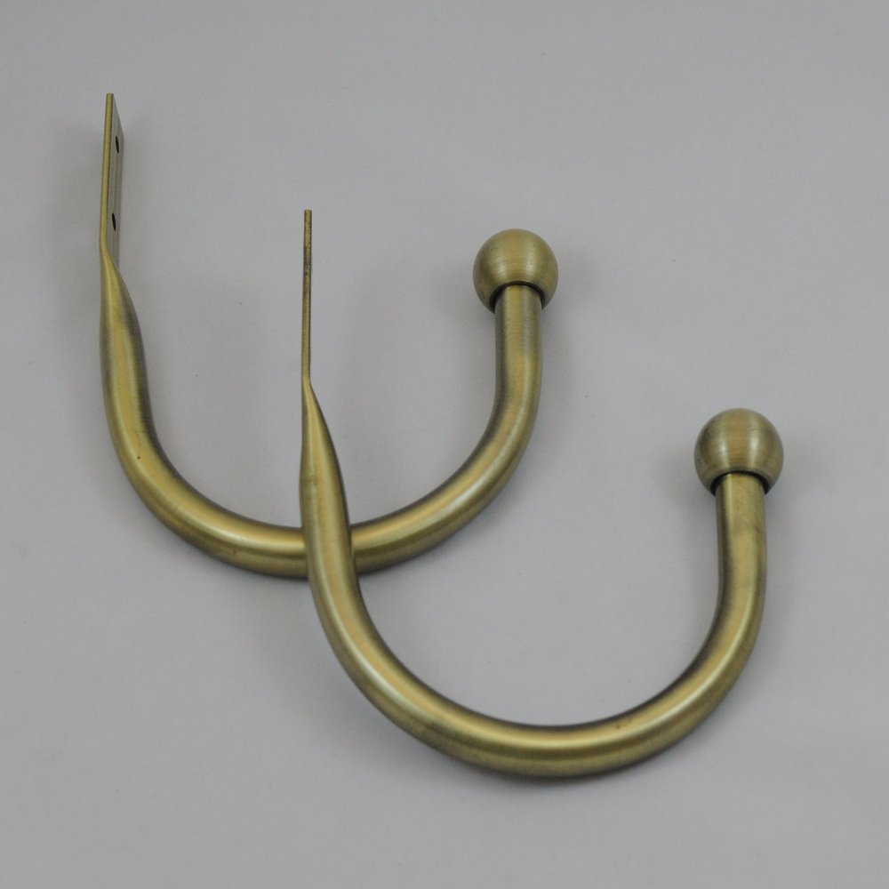 Urbanest Steel Drapery Holdbacks, Set of 2, 5 Colors Aailable (Antique Brass)