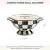 MACKENZIE-CHILDS Enamel Colander, Decorative Kitchen Strainer, Small, Black-and-White Courtly Check view 4