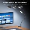 TROND LED Desk Lamp with Clamp, 1000LM Super Bright 3-Level Dimmable Desk Light 6000K Daylight, Extra-Long Flexible Gooseneck Clip on Light, Eye-Care Clamp Lamp for Painting, Workbench,Reading, Sewing view 2