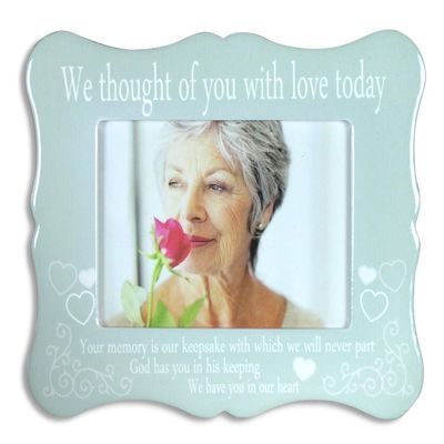 BANBERRY DESIGNS Memorial 4x6 Picture Frame We Thought of You with Love Today - Remembrance - Bereavement - Condolence - In Loving Memory