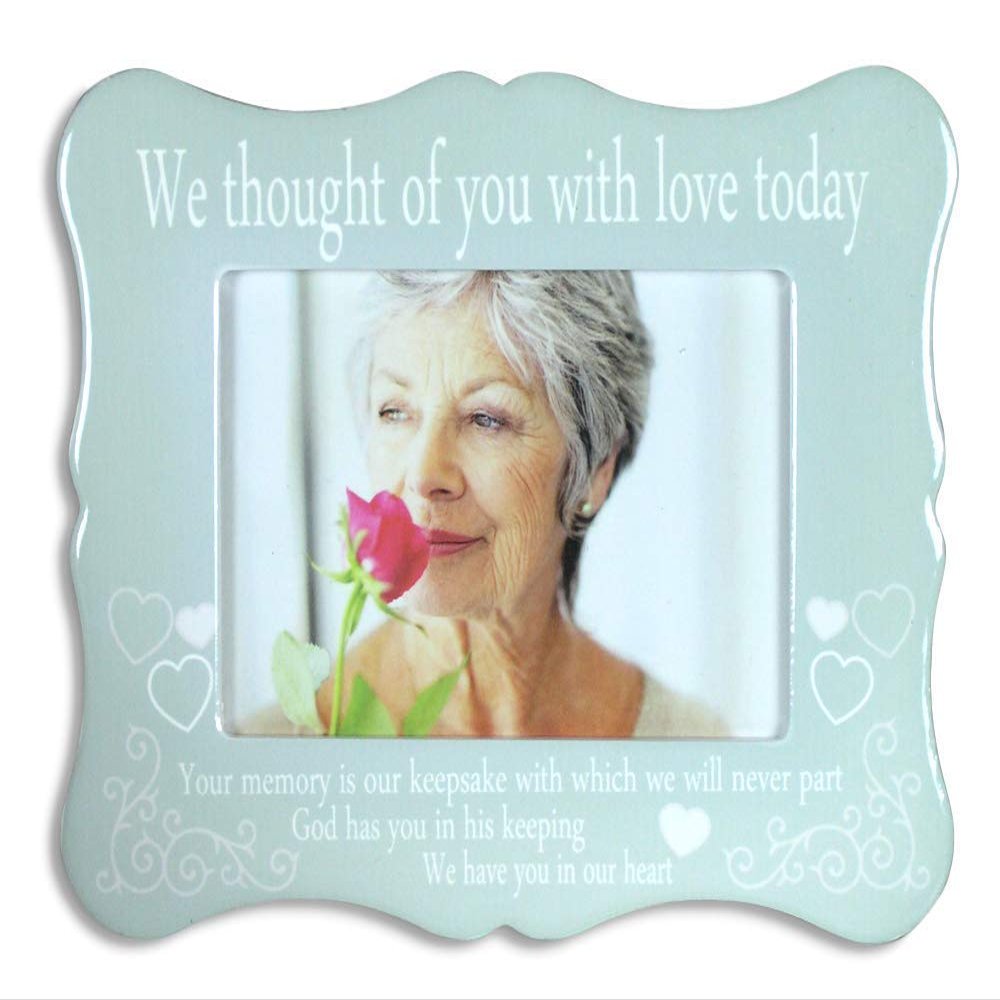 BANBERRY DESIGNS Memorial 4x6 Picture Frame We Thought of You with Love Today - Remembrance - Bereavement - Condolence - In Loving Memory