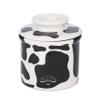 Butter Bell - The Original Butter Bell crock by L Tremain, a Countertop French Ceramic Butter Dish Keeper for Spreadable Butter, Cow Pattern, Black & White view 1