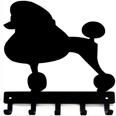 The Metal Peddler Poodle Key Holder for Wall - Small 6 inch Wide with 5 Hooks - Made in USA