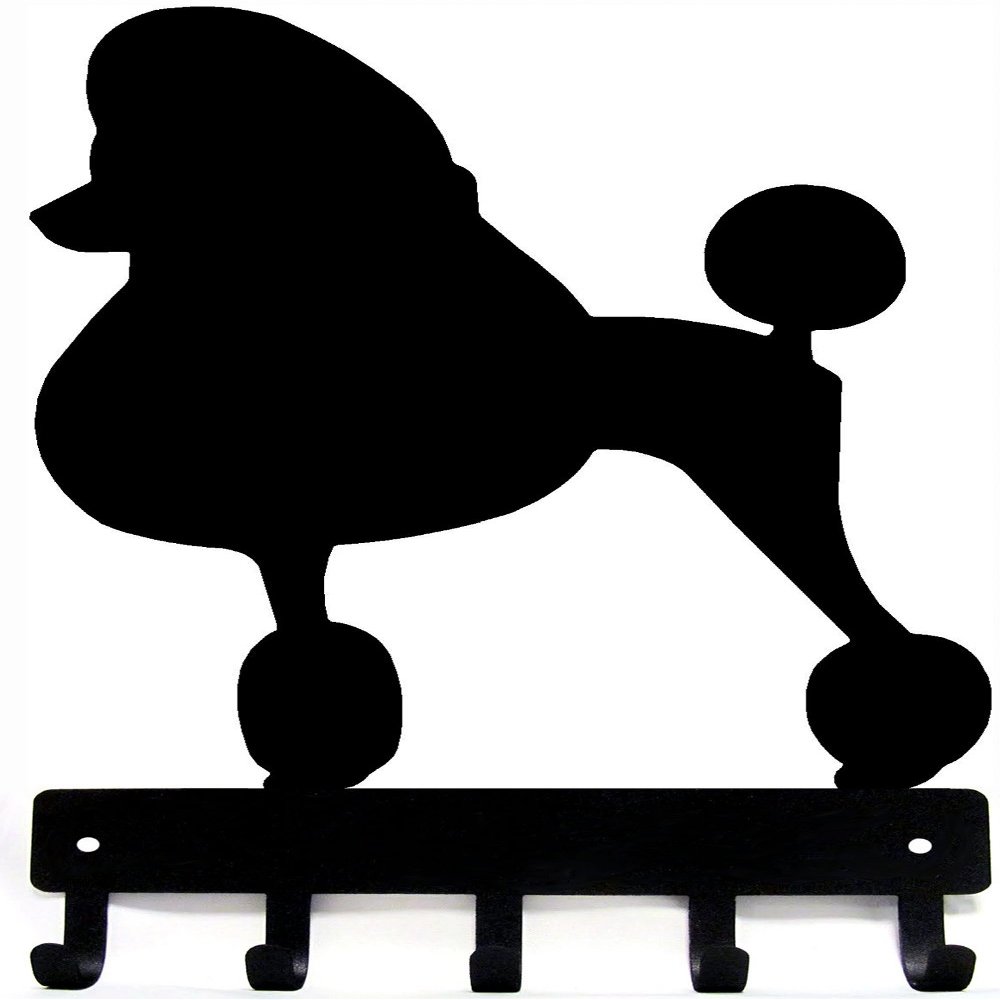 The Metal Peddler Poodle Key Holder for Wall - Small 6 inch Wide with 5 Hooks - Made in USA