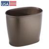 iDesign Slim Plastic Bathroom Trash Can, Small Garbage Bin for Bedroom, Office, Desk, Dorm, Bronze view 2