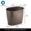 iDesign Slim Plastic Bathroom Trash Can, Small Garbage Bin for Bedroom, Office, Desk, Dorm, Bronze view 4