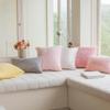 Home Brilliant Pillow Cover 18x18 Pink Throw Pillow Supersoft Accent Throw Pillow Cover for Couch Striped Velvet Corduroy Valentine's Day Decor, Baby Pink, (45x45 cm, 18inch) view 3