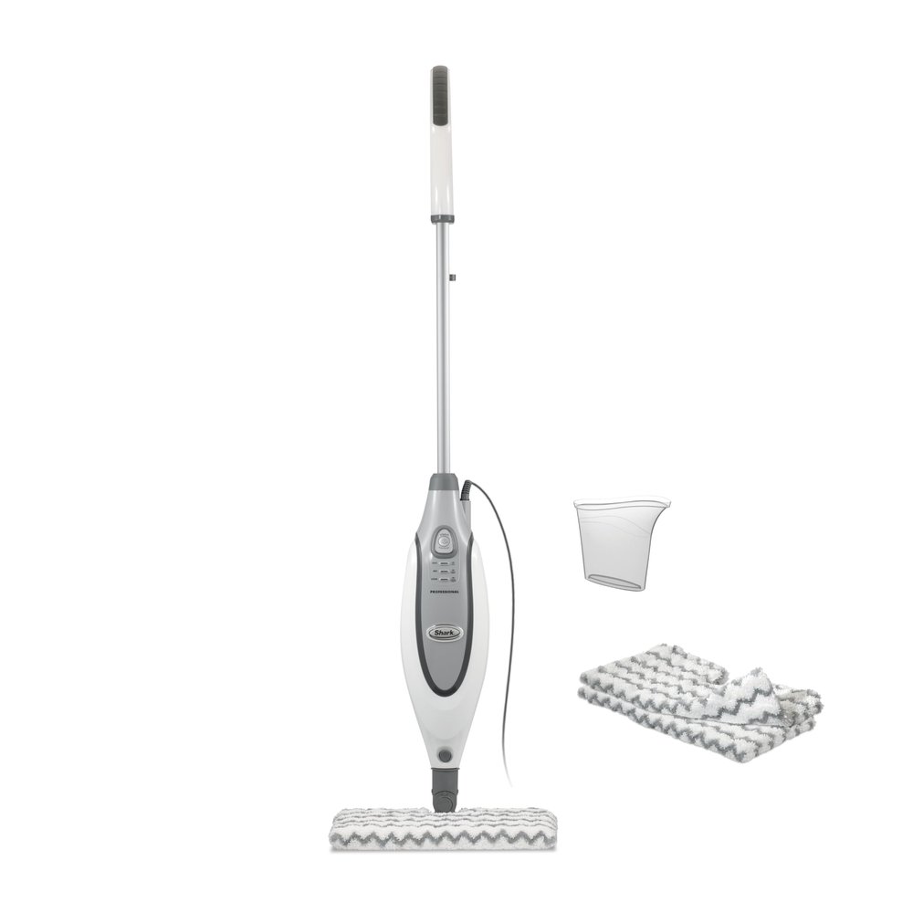Shark Professional Steam Pocket Mop with Swivel Steering, 2 Washable Double-sided Pads, Steam Sanitization, Lightweight, Steam Cleaner for Sealed Hard Floors, Marble, Stone & Laminate, Grey, S3601
