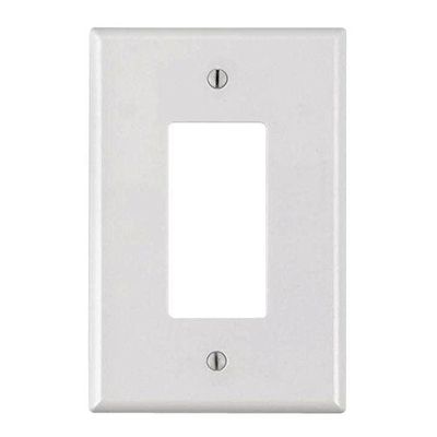 White Plastic Single Gang Decora Style Office Home Wall Face Plate 1-Gang (1/pk)