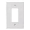 White Plastic Single Gang Decora Style Office Home Wall Face Plate 1-Gang (1/pk) view 1