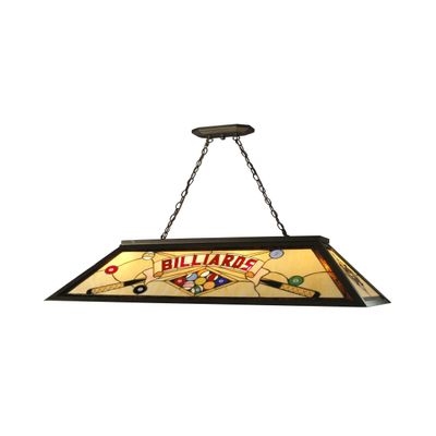 Dale Tiffany FTH10021 Billiards Pool Table Hanging Tiffany Lamp, Antique Bronze