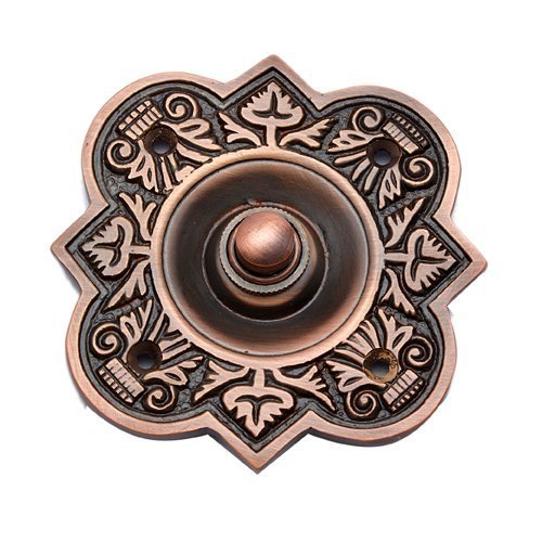 Adonai Hardware Parshandatha Decorative Brass Bell Push or Door Bell or Push Button (Antique Copper)