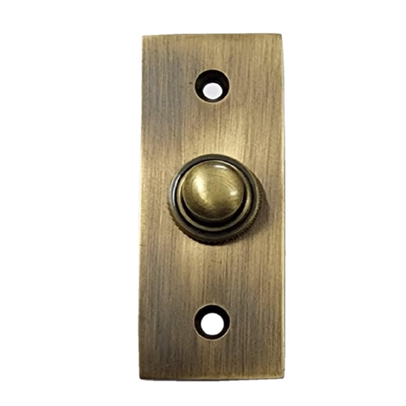 Adonai Hardware Rectangular Victorian Brass Bell Push or Door Bell or Push Button - Antique Brass