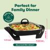bella Electric Skillet and Frying Pan with Glass Lid, Nonstick Coating, Cool Touch Handles, Removable Heating Probe, Dishwasher Safe, 12 x 12 inch, Black, PFOA & PTFE Free view 2