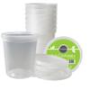 DuraHome - Deli food Storage Containers with Lids 32 oz, Quart Pack of 24 Leak-proof Freezer Safe Microwaveable Soup Storage Container - Clear Plastic Premium Quality view 2