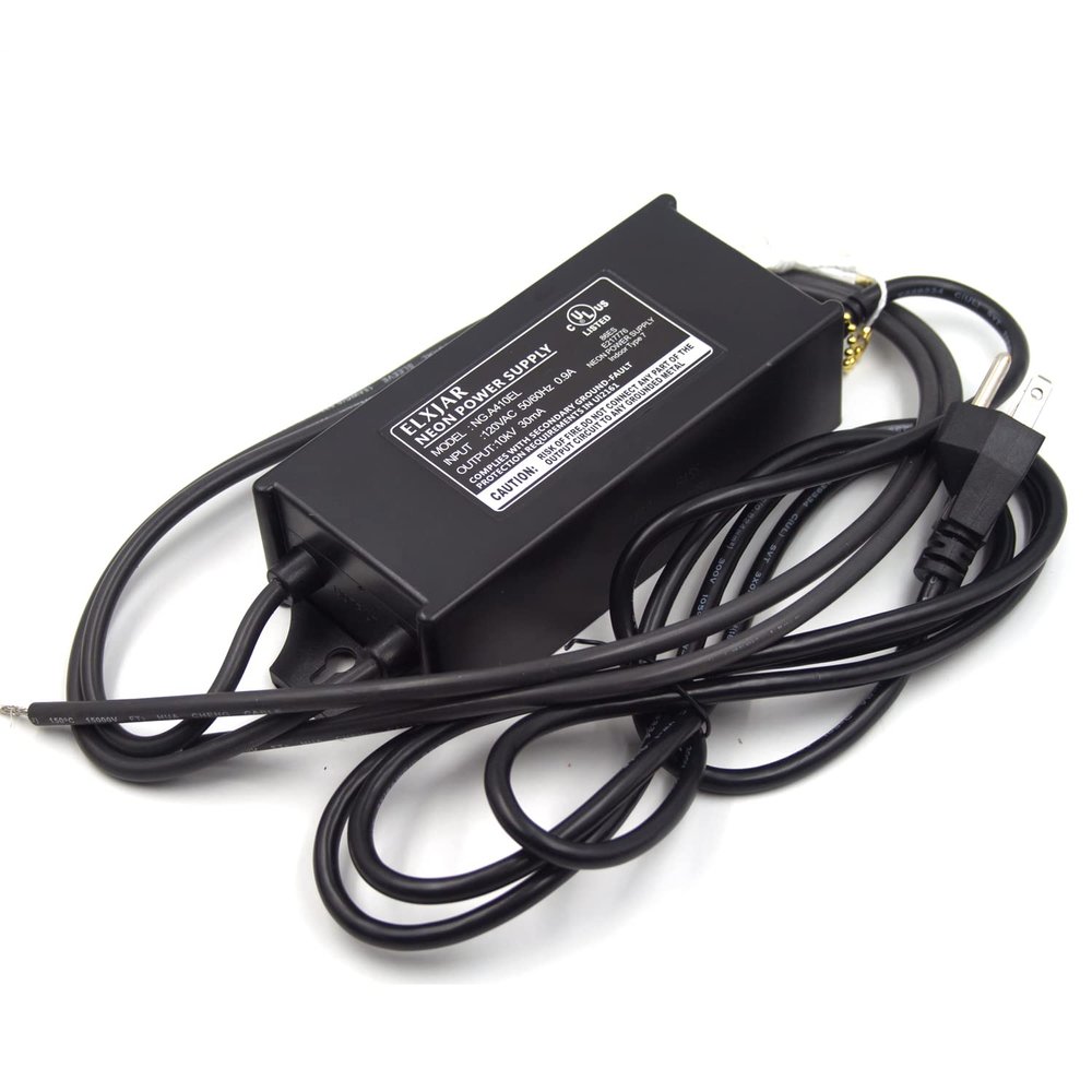 10kV 10000V 30mA NG.A410EL Neon Sign Transformer Power Supply for Glass Neon Tubes 7-15mm Indoor Use with Ground Fault and Overheat Protection 120V Input