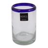 NOVICA Artisan Crafted Hand Blown Clear Cobalt Blue Rim Recycled Glass Tumblers,14 Oz. 'Classic' (Set Of 6) view 3
