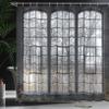 Ambesonne Industrial Shower Curtain, Old Large Window with Broken Panes Deserted Hall Forest Trees Winter, Cloth Fabric Bathroom Decor Set with Hooks, 69" W x 75" L, Green White view 3