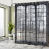 Ambesonne Industrial Shower Curtain, Old Large Window with Broken Panes Deserted Hall Forest Trees Winter, Cloth Fabric Bathroom Decor Set with Hooks, 69" W x 75" L, Green White view 4