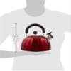 Mr. Coffee Twining 2.1 Quart Pumpkin Shaped Stainless Steel Whistling Tea Kettle, Metallic Red view 3