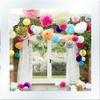 Kubert 18pcs Mixed Sizes 8'' 10'' 14'' Premium Tissue Paper Pom-poms Flower Ball Wedding Party Outdoor Decoration - Royal Blue, Gold & White view 2