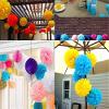 Kubert 18pcs Mixed Sizes 8'' 10'' 14'' Premium Tissue Paper Pom-poms Flower Ball Wedding Party Outdoor Decoration - Royal Blue, Gold & White view 3