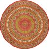 India Arts Indian Mandala Print Round Cotton Tablecloth 76" Red view 2