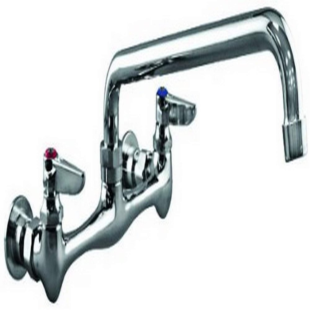 Aqua Plumb 1800091 AB1953 REQUS 8-Inch Two-Handle Polished Chrome Combo Wall-Mount Faucet with 12-Inch Tube Spout