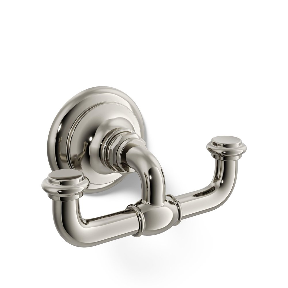Kohler 72572-SN Artifacts Double Robe Hook, Vibrant Polished Nickel