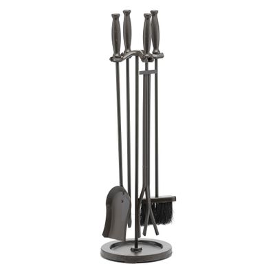 UniFlame 5-Piece Bronze Fireplace Tools Set with Cylinder Handles (F-1665)