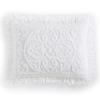 Beatrice Home Fashions Medallion Chenille Bedspread, Standard Sham, White view 1