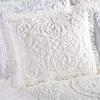 Beatrice Home Fashions Medallion Chenille Bedspread, Standard Sham, White view 3