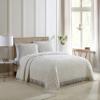 Beatrice Home Fashions Medallion Chenille Bedspread, Standard Sham, Ivory view 2