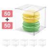 Comfecto Clear Plastic Favor Boxes 2x2x2 Inches for Wedding Party Baby Shower, Treat Box for Mini Macaron Cupcake Candy Cookie Chocolate view 3