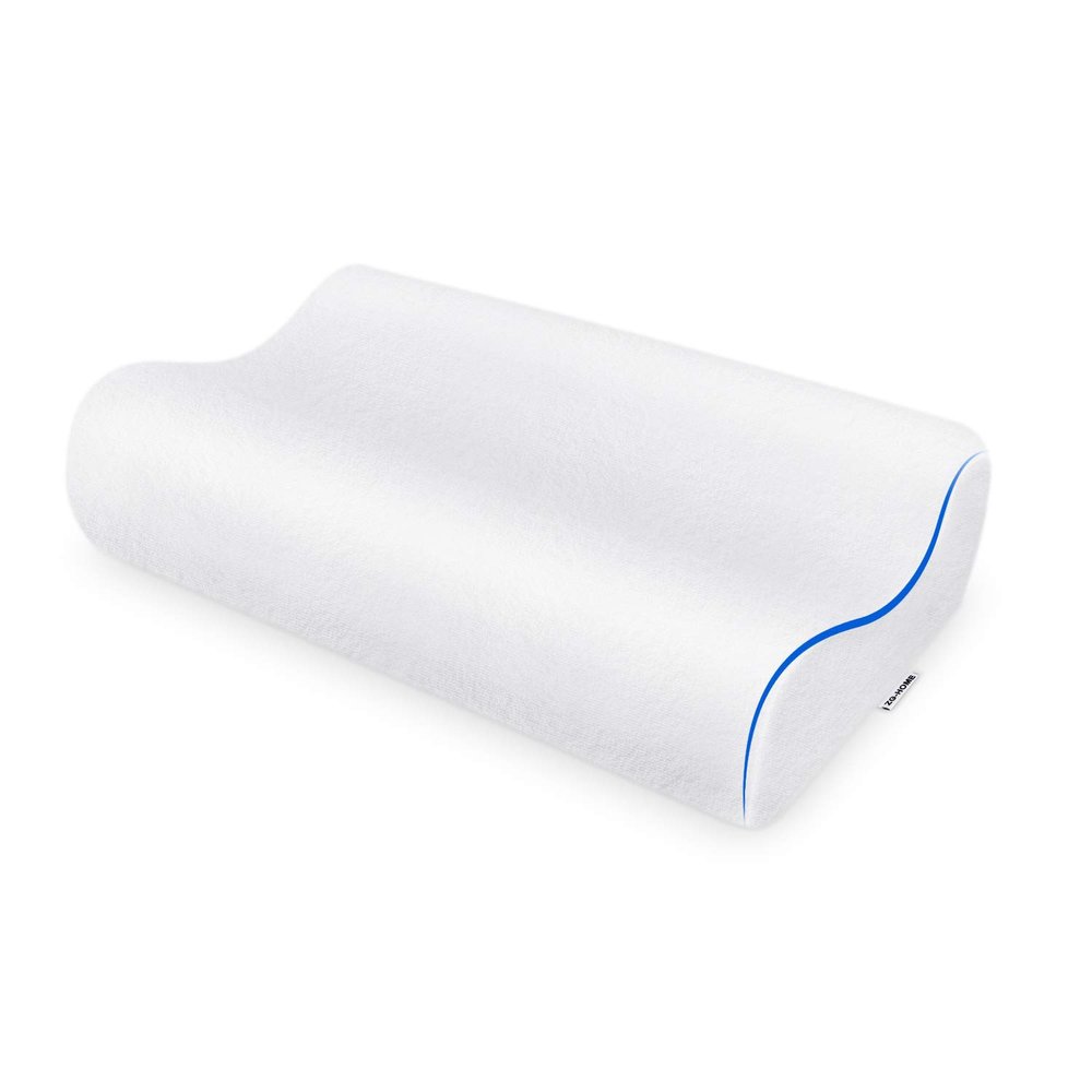 ZG Home Memory Foam Pillow, Neck Pillow, Cervical Pillow for Neck Pain, Orthopedic Contour Pillow for Back, Side, & Stomach Sleepers (24x15) Queen Size with Hypoallergenic Pillowcase