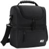 MIER Adult Lunch Box Insulated Lunch Bag Large Cooler Tote Bag for Men, Women, Double Deck Cooler(Black Large) view 1