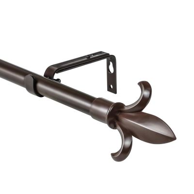 Urbanest Classic Forged Iron Fleur De Lis Window Drapery Rod Set (Bronze, 84"-120")