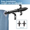 Urbanest Classic Forged Iron Fleur De Lis Window Drapery Rod Set (Black, 48"-84") view 2