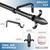 Urbanest Classic Forged Iron Fleur De Lis Window Drapery Rod Set (Black, 48"-84") view 3